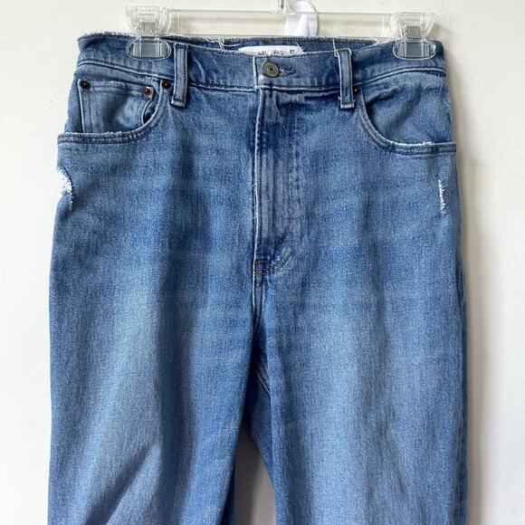 Abercrombie & Fitch '90s Straight Ultra High Rise Jeans Size 27/4R Distressed - Picture 2 of 9